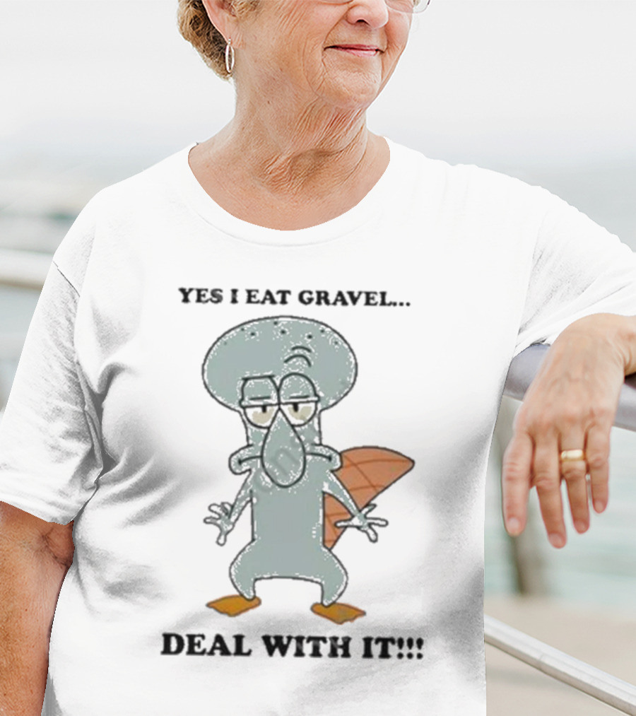 Nescartridges Yes I Eat Gravel Deal With It Angry Cartoon Beaver Character T-Shirt