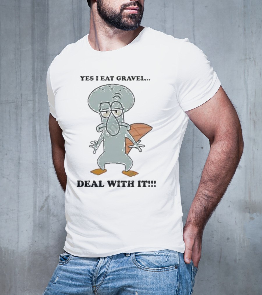 Nescartridges Yes I Eat Gravel Deal With It Angry Cartoon Beaver Character T-Shirt