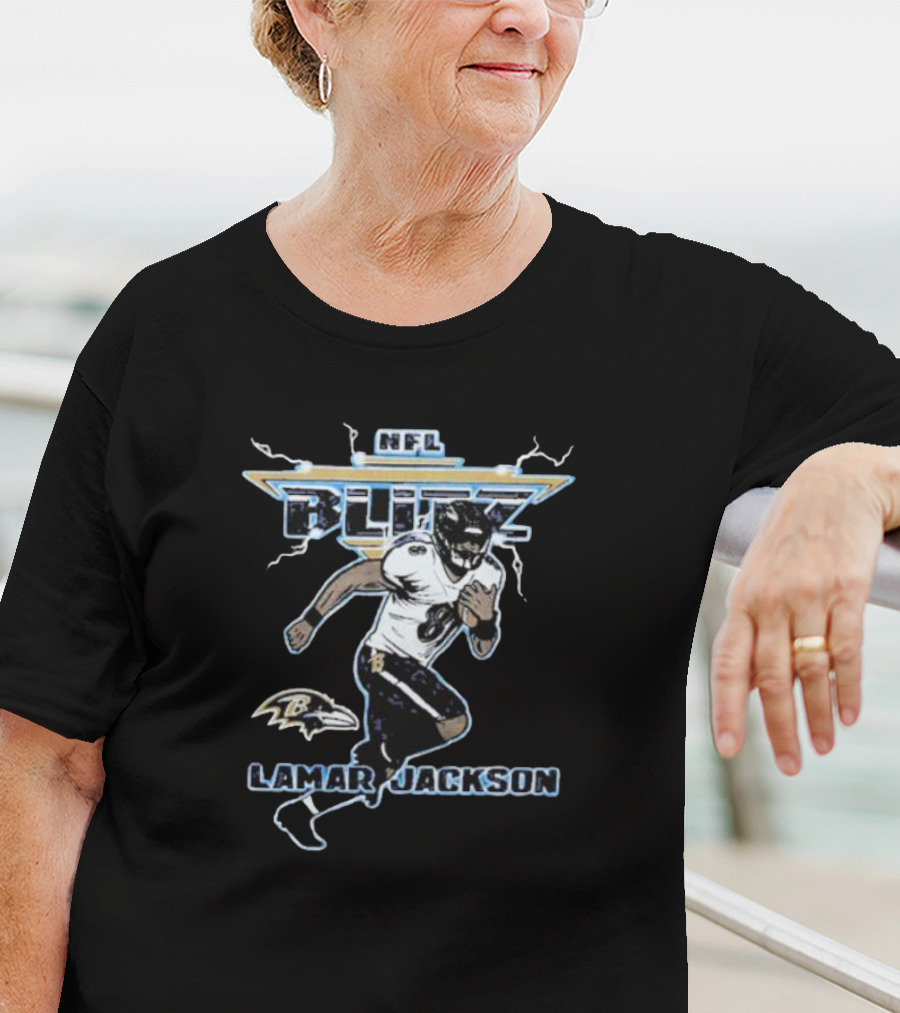 NFL Blitz Baltimore Ravens Lamar Jackson T-Shirt