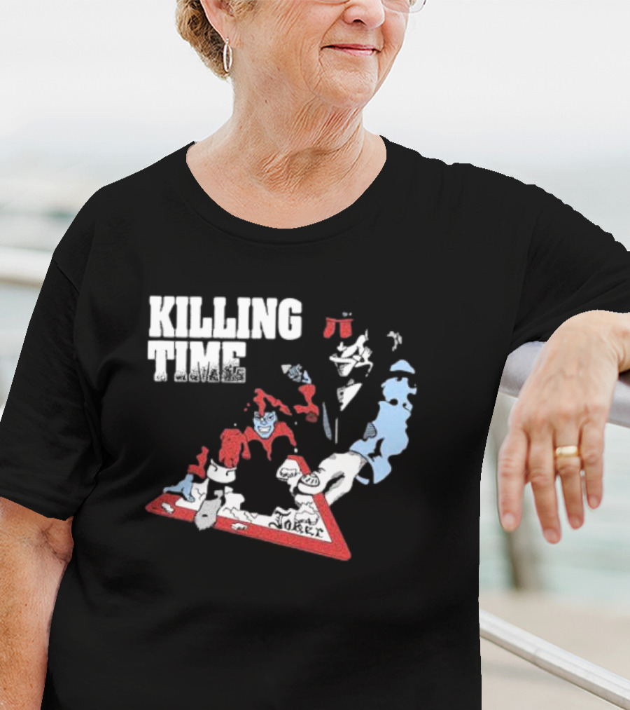 Killing Time Dealer Joker Playing Cards Motif T-Shirt