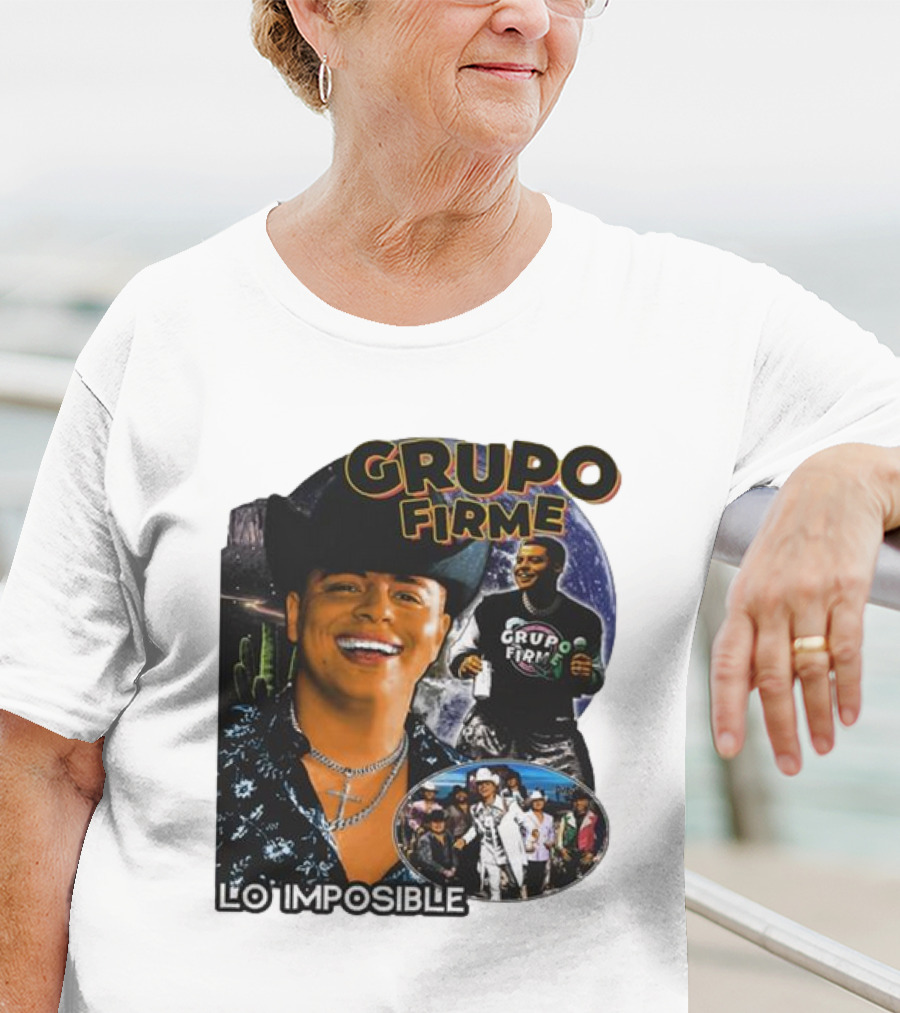 Grupo Firme Lo Imposible Cactus Cowboy Space Collage T-Shirt