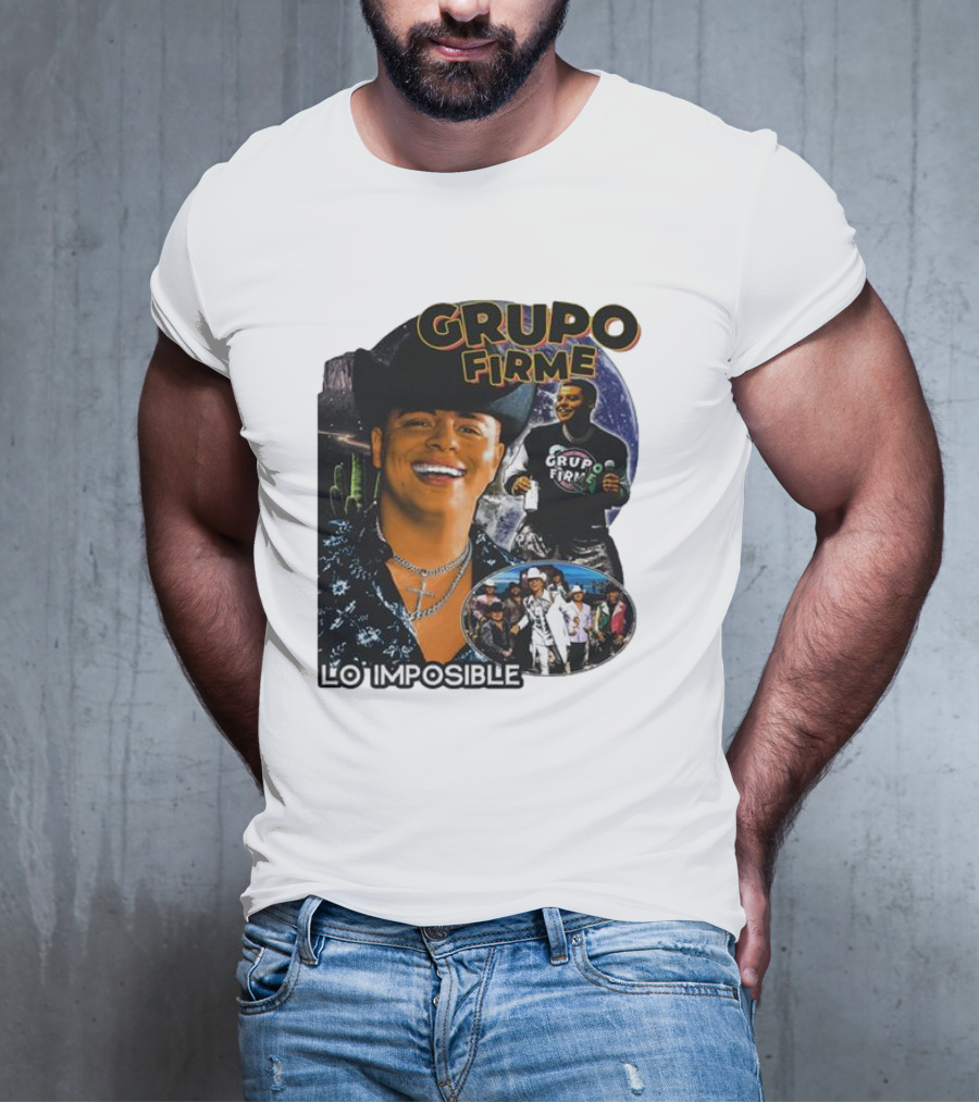 Grupo Firme Lo Imposible Cactus Cowboy Space Collage T-Shirt