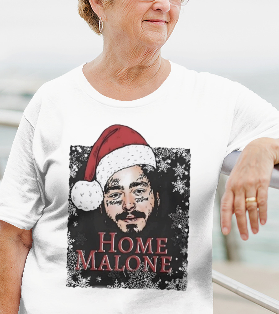 Home Malone Swea Funny Christmas Sweathirt Home Alone Sweathirt Ghost Malone Post Malone Dallas Cowboys Snowflakes Santa Hat T-Shirt