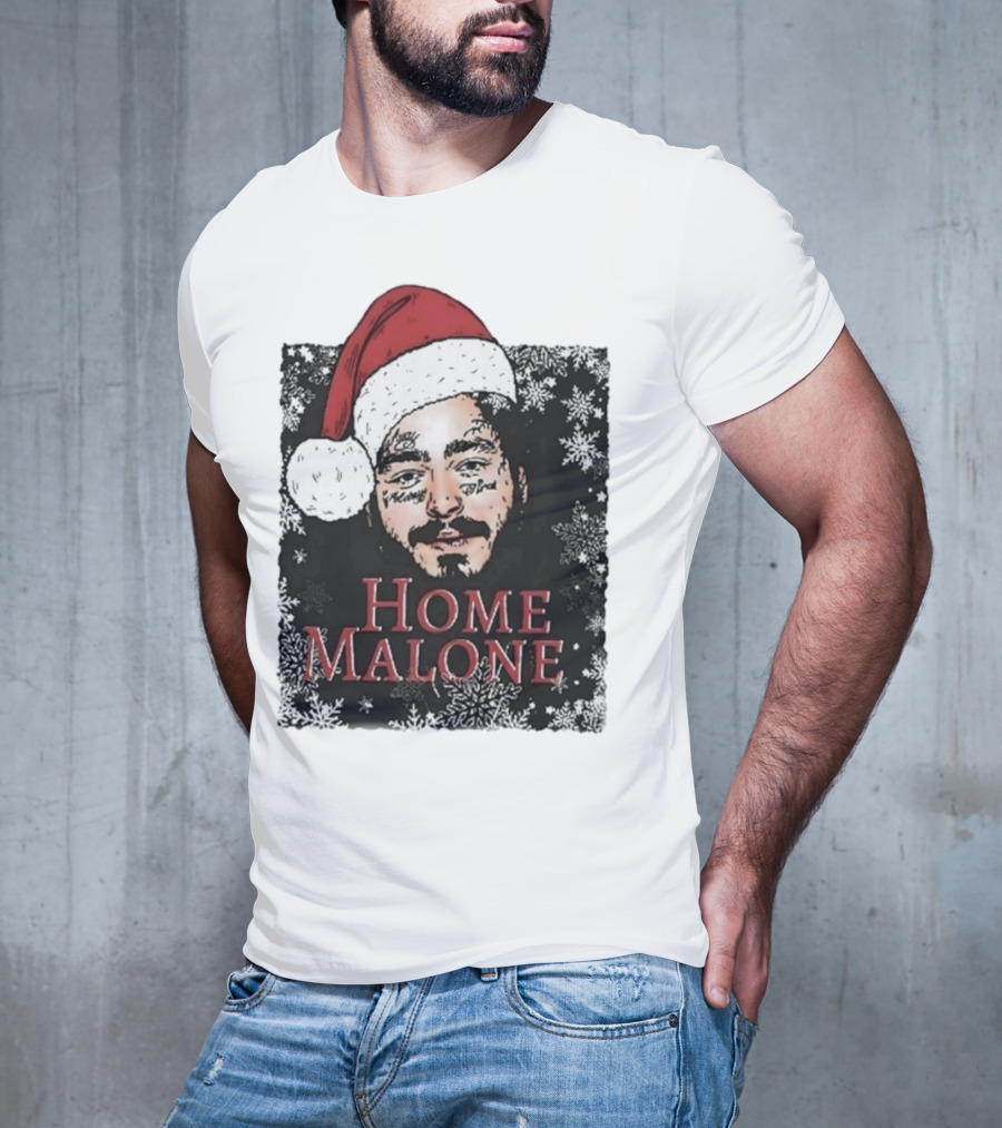 Home Malone Swea Funny Christmas Sweathirt Home Alone Sweathirt Ghost Malone Post Malone Dallas Cowboys Snowflakes Santa Hat T-Shirt