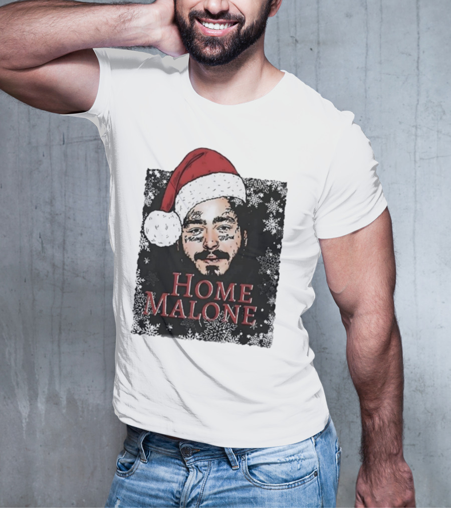Home Malone Swea Funny Christmas Sweathirt Home Alone Sweathirt Ghost Malone Post Malone Dallas Cowboys Snowflakes Santa Hat T-Shirt
