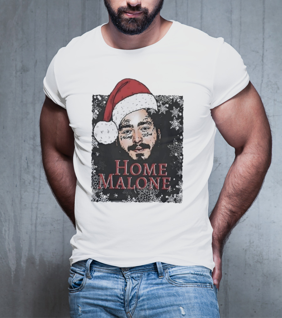 Home Malone Swea Funny Christmas Sweathirt Home Alone Sweathirt Ghost Malone Post Malone Dallas Cowboys Snowflakes Santa Hat T-Shirt