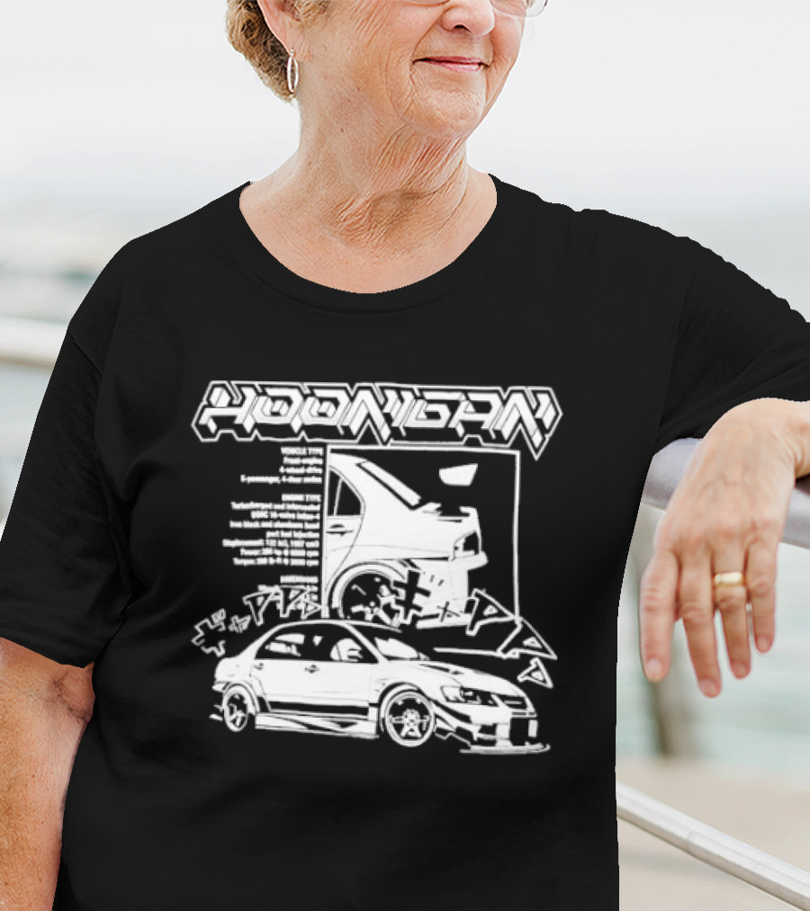 Hoonigan Racing Team 9nine9 Turbocharged Performance Car Graphic Japan Styling T-Shirt
