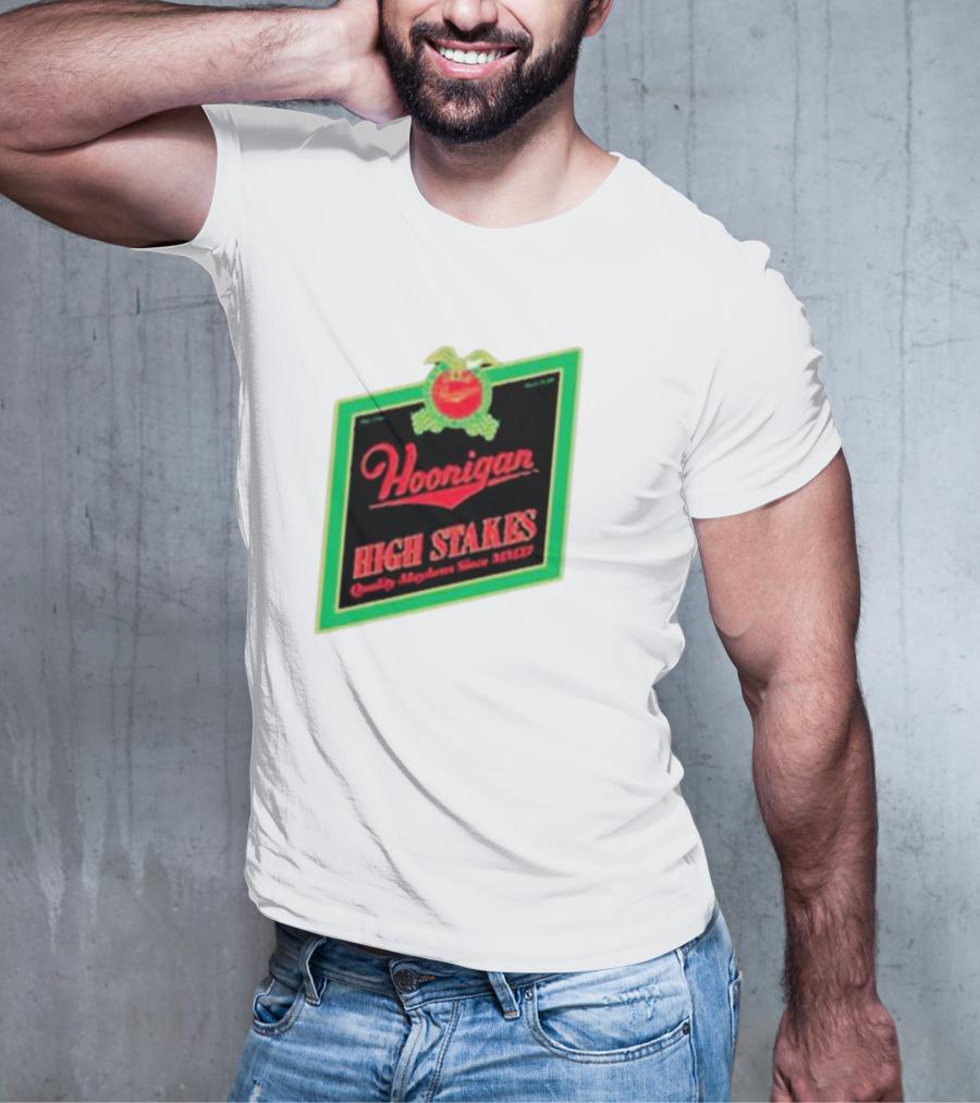 Hoonigan High Stakes Quality Mayhem Since MMXI Retro Apple Crate Label T-Shirt