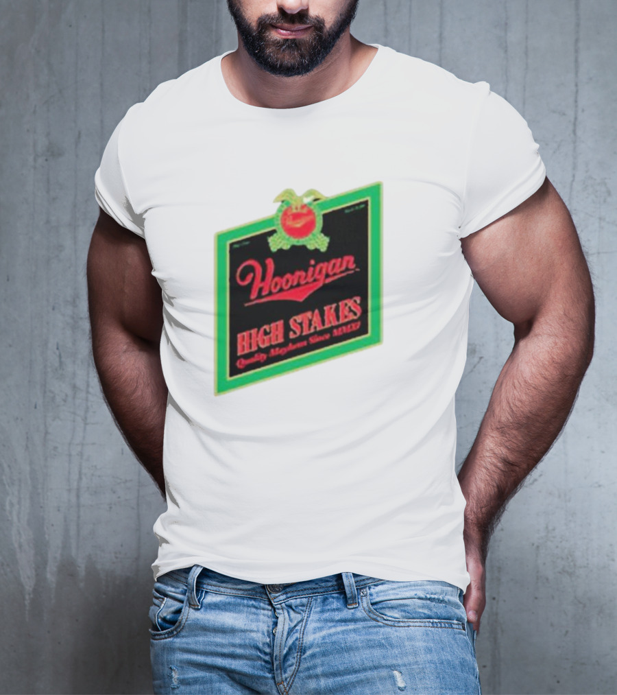 Hoonigan High Stakes Quality Mayhem Since MMXI Retro Apple Crate Label T-Shirt