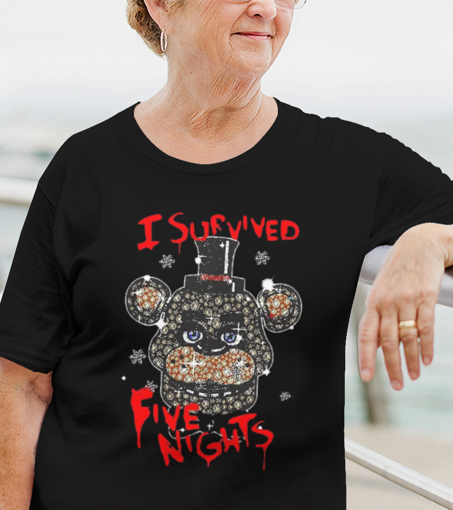 Five Nights Survival Glitter Bear Face T-Shirt