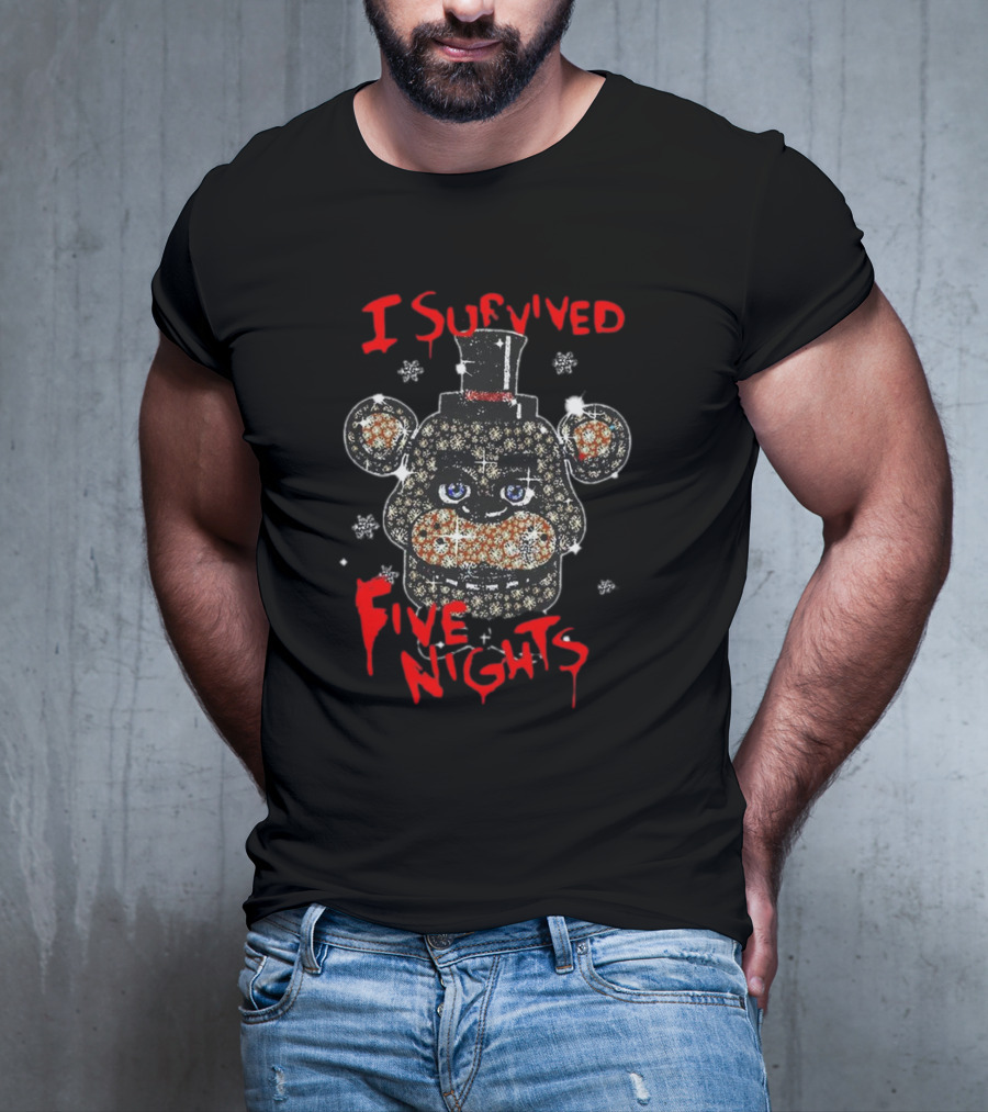 Five Nights Survival Glitter Bear Face T-Shirt