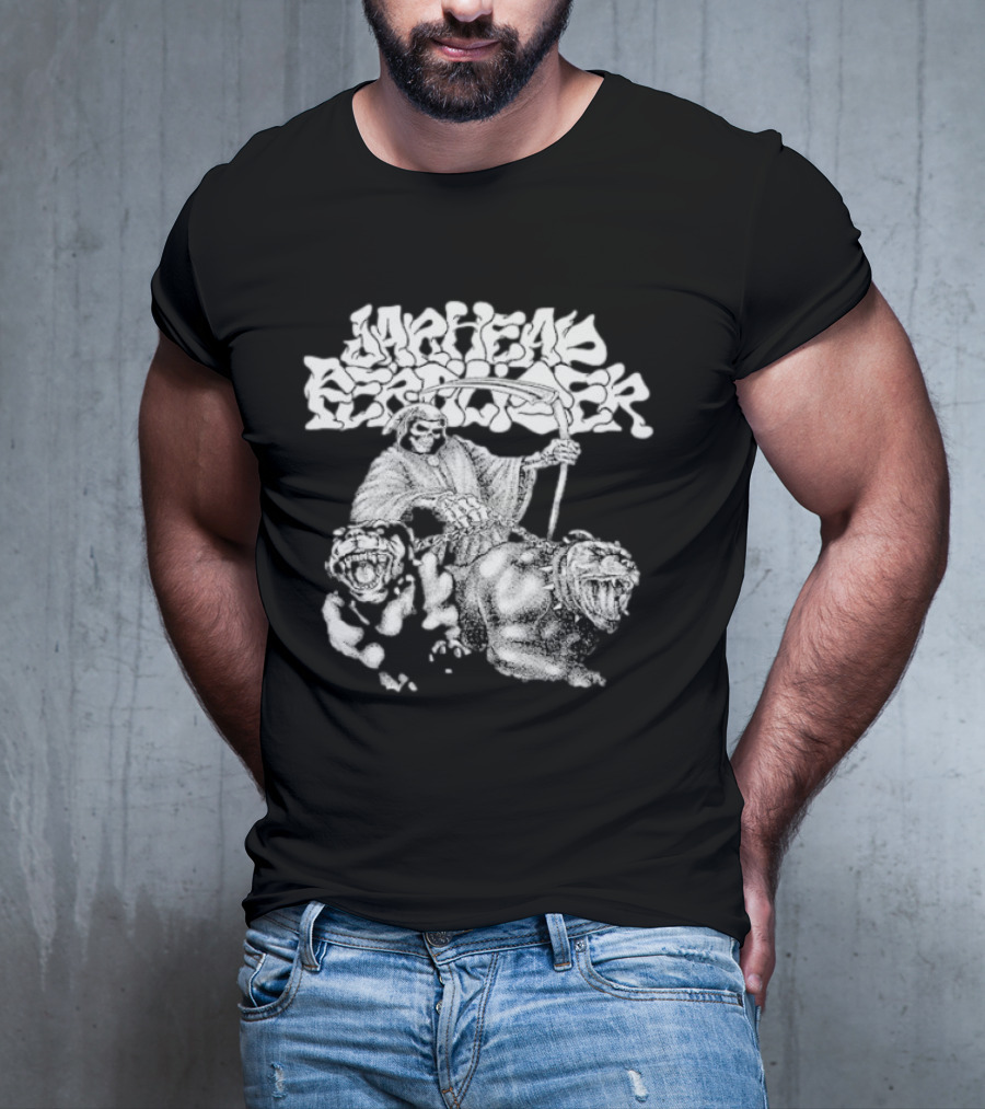 Jarhead Fertilizer Grim Reaper With Pitbull Dogs T-Shirt