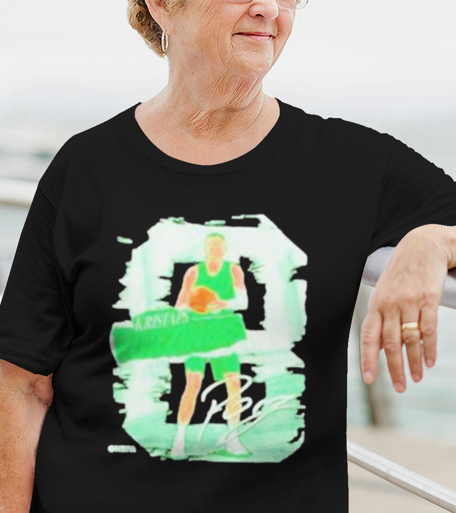 Kristaps Porzingis Boston Green Signature Basketball Player T-Shirt