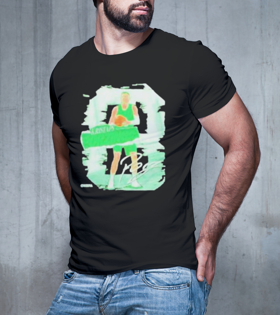 Kristaps Porzingis Boston Green Signature Basketball Player T-Shirt