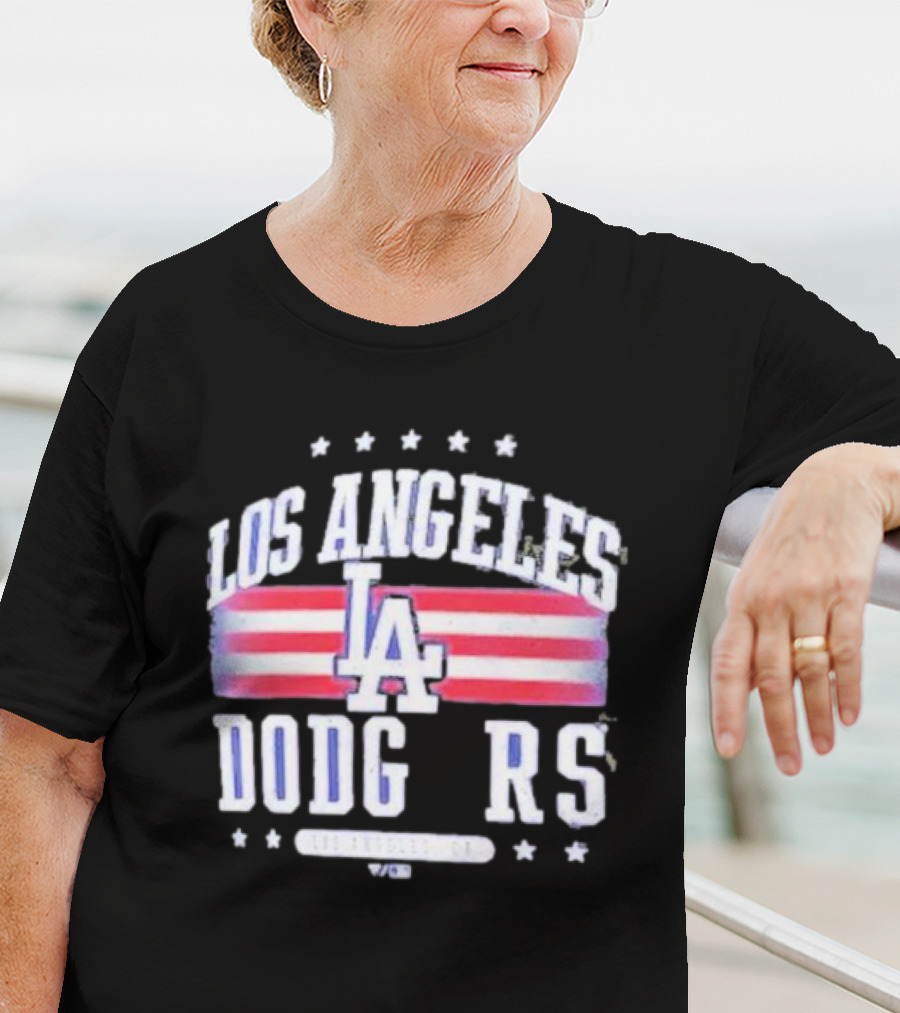 Los Angeles Dodgers Americana LA Stripes Stars T-Shirt