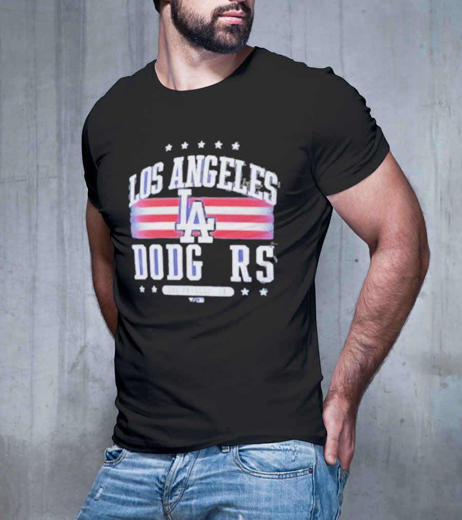 Los Angeles Dodgers Americana LA Stripes Stars T-Shirt