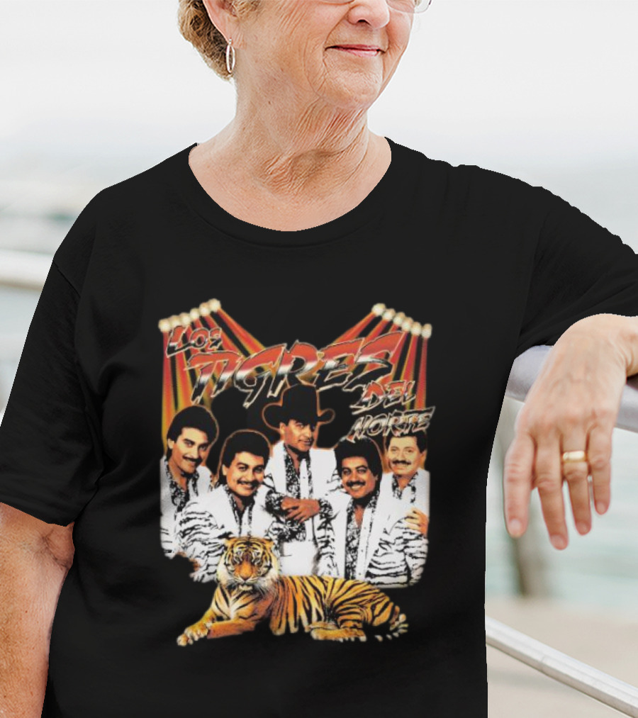 Los Tigres Del Norte Band Members With Tiger Image T-Shirt