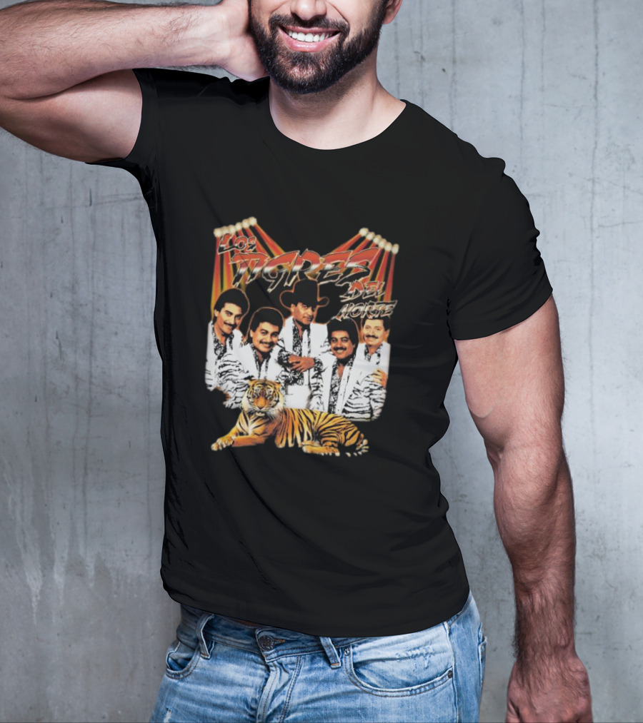 Los Tigres Del Norte Band Members With Tiger Image T-Shirt