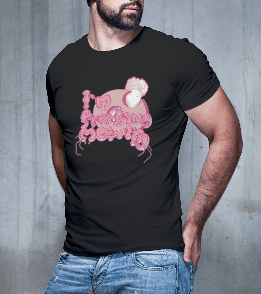 I’m Freaking Mewing Pink Cartoon Style With Portrait And Whiskers T-Shirt