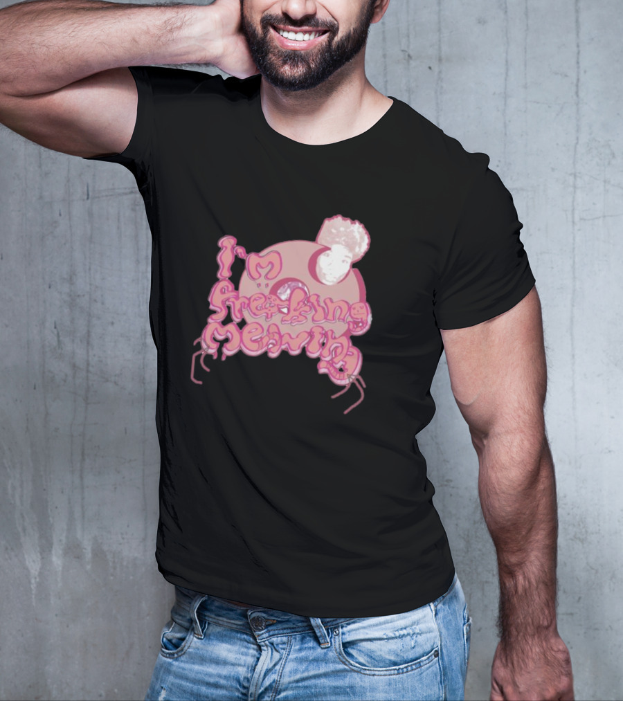 I’m Freaking Mewing Pink Cartoon Style With Portrait And Whiskers T-Shirt