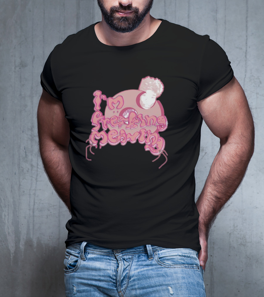I’m Freaking Mewing Pink Cartoon Style With Portrait And Whiskers T-Shirt