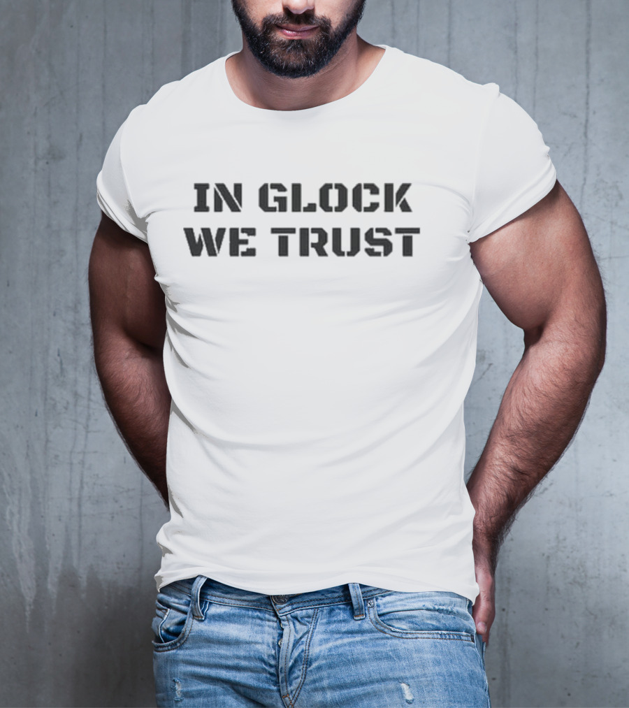 In Glock We Trust Mens Womens Police Cops Gun Rights Military Yellow T-Shirt