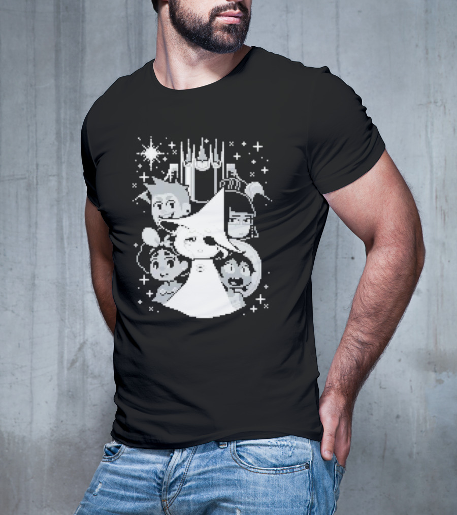 In Stars And Time Characters Pixel Art Cosmic Adventure T-Shirt