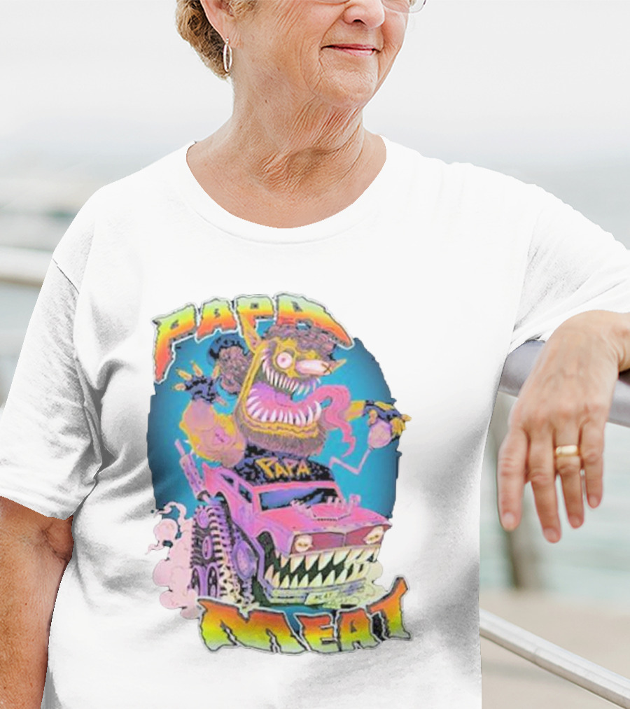 Papa Meat Crazy Monster Truck Adventure T-Shirt