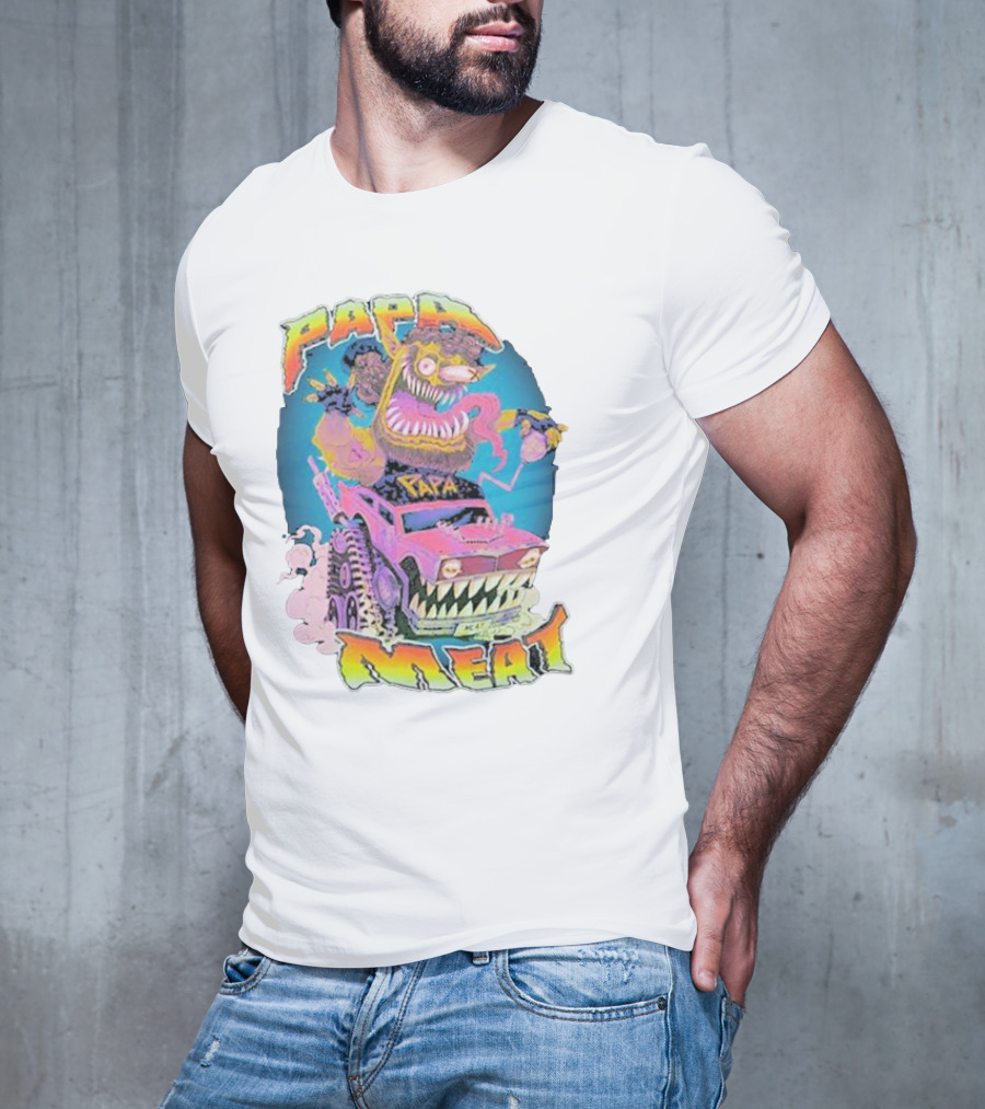 Papa Meat Crazy Monster Truck Adventure T-Shirt