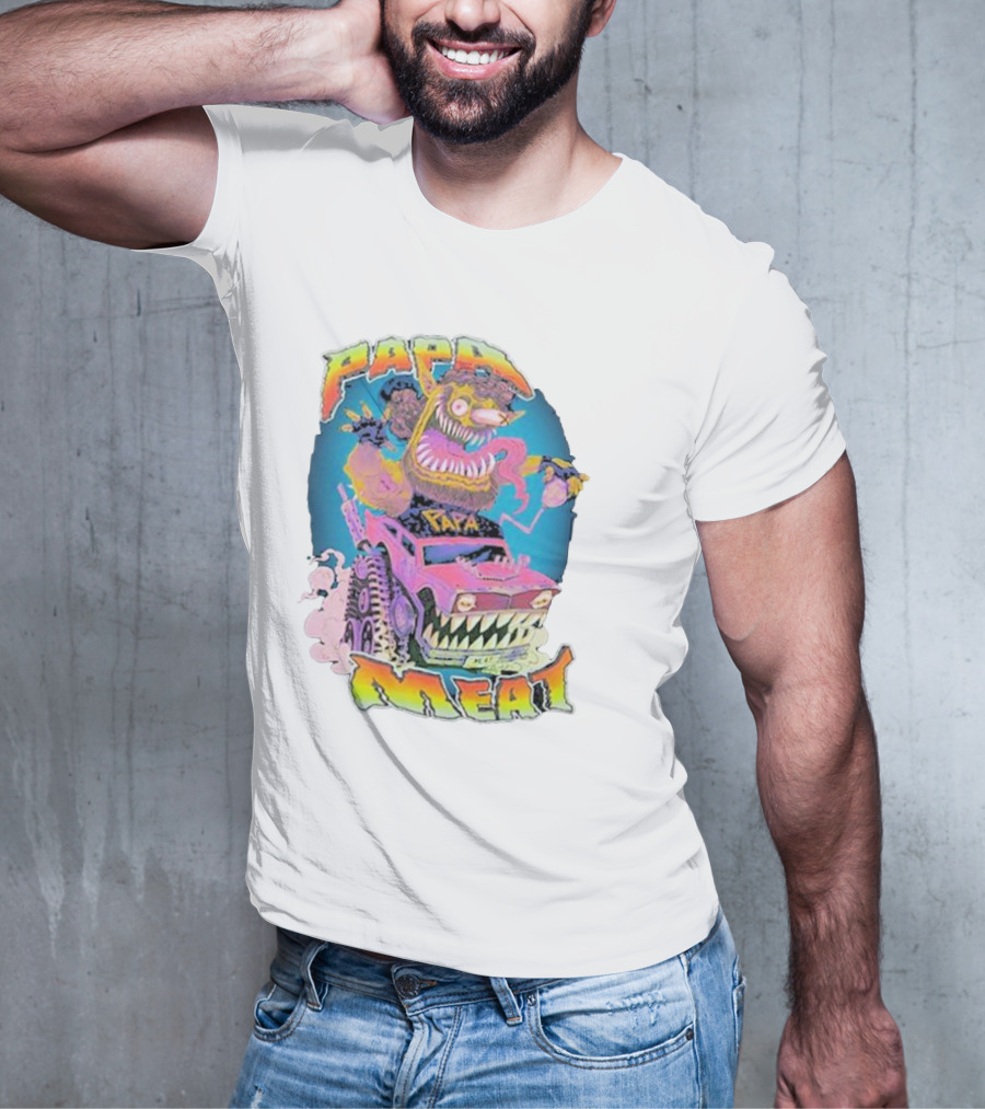 Papa Meat Crazy Monster Truck Adventure T-Shirt
