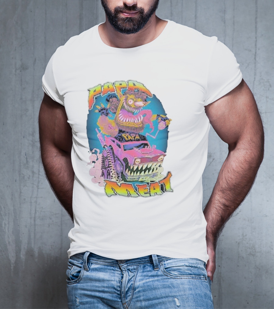 Papa Meat Crazy Monster Truck Adventure T-Shirt