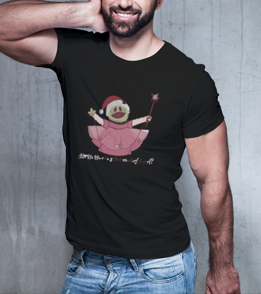 Nanalan Ho Ho Ho Santa Hat Pink Dress Star Wand Holiday T-Shirt