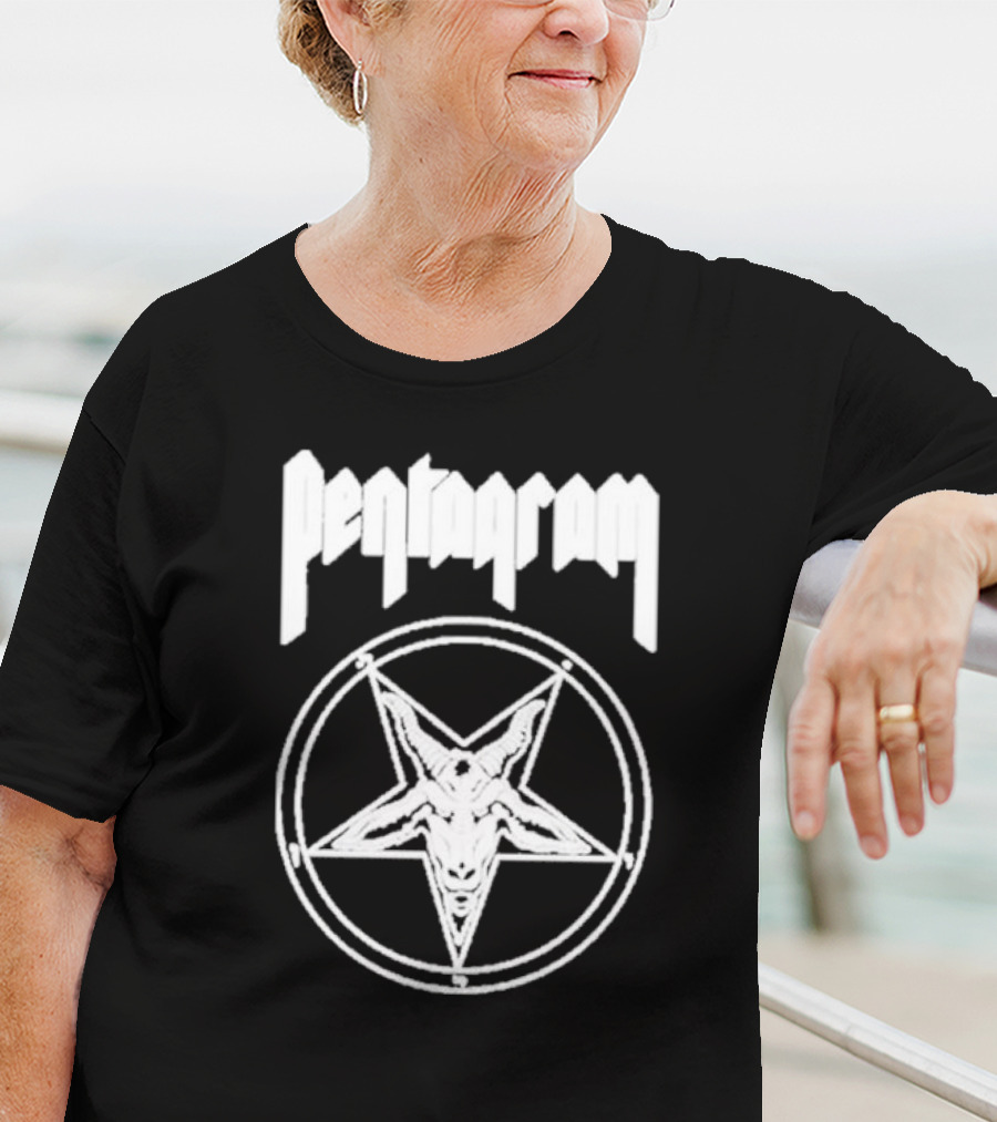 Pentagram Goat Head Circle Night Shift T-Shirt