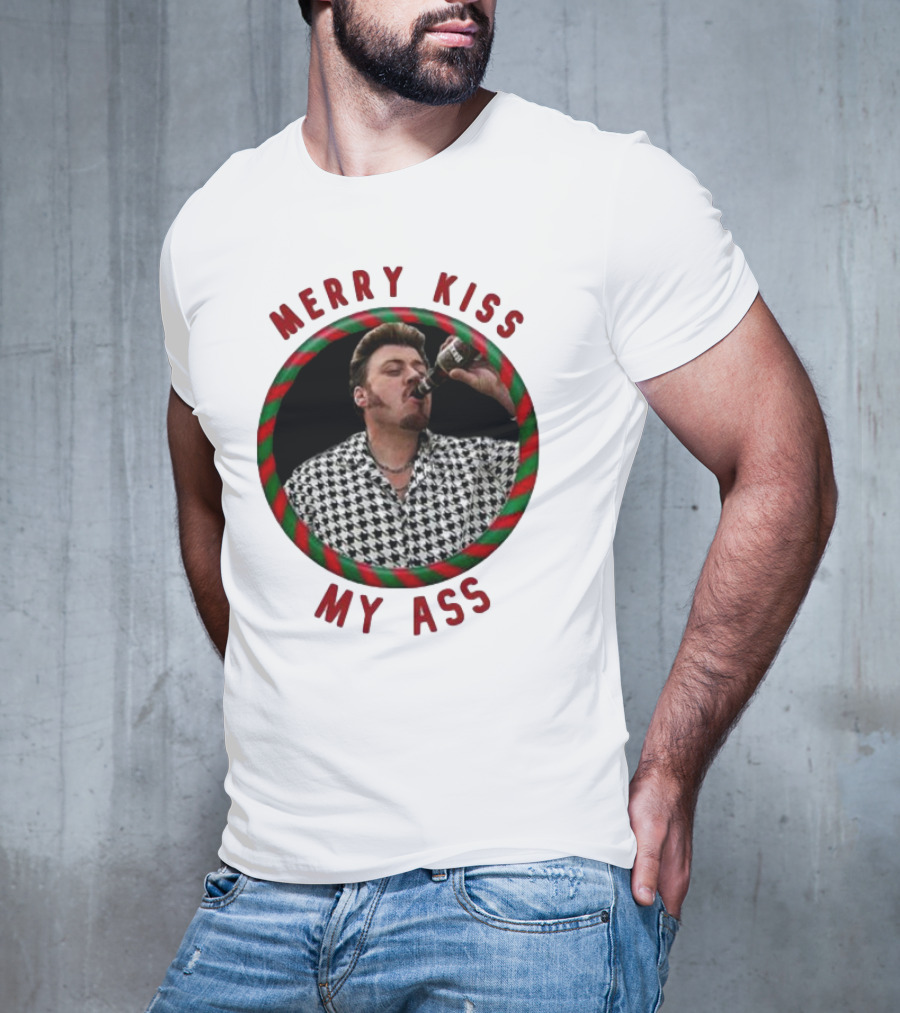 Merry Kiss My Ass Trailer Park Christmas T-Shirt