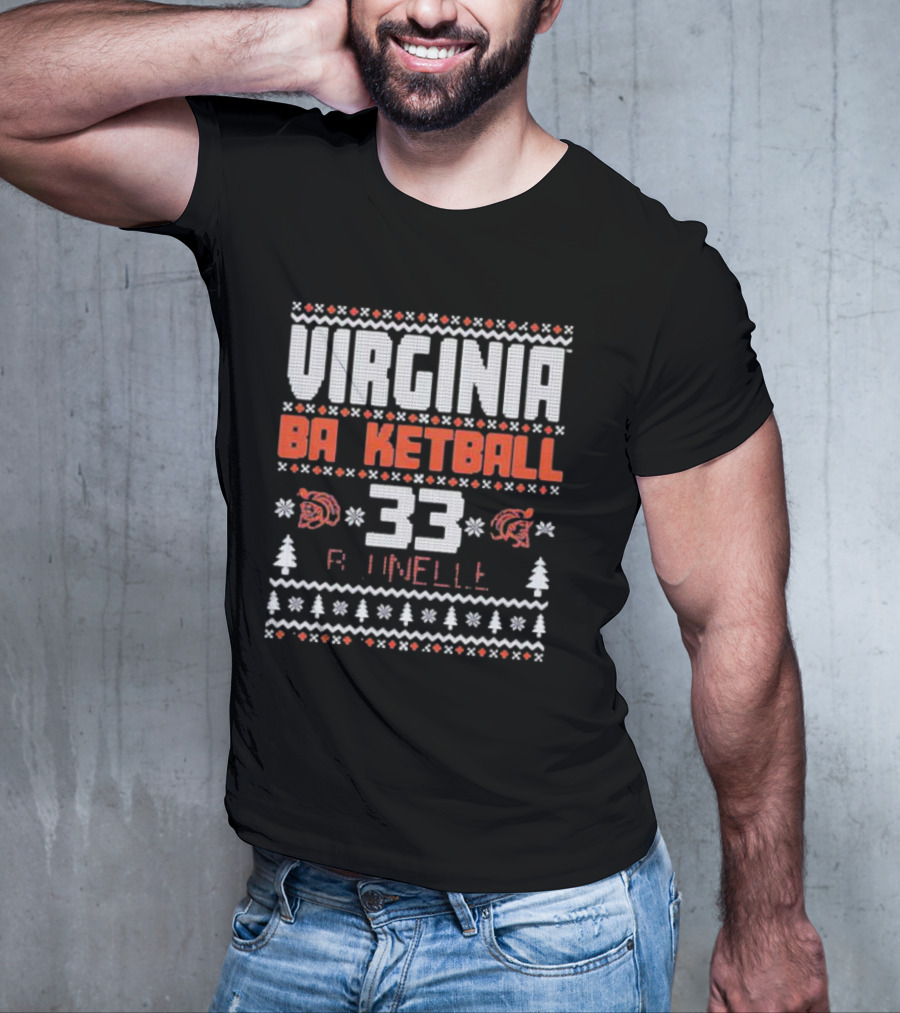 Virginia Basketball Sam Brunelle 33 Holiday T-Shirt