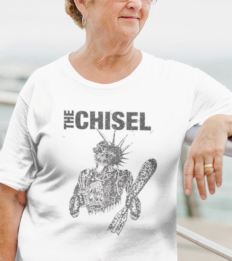 The Chisel Statue Of Liberty Skeleton With Club T-Shirt