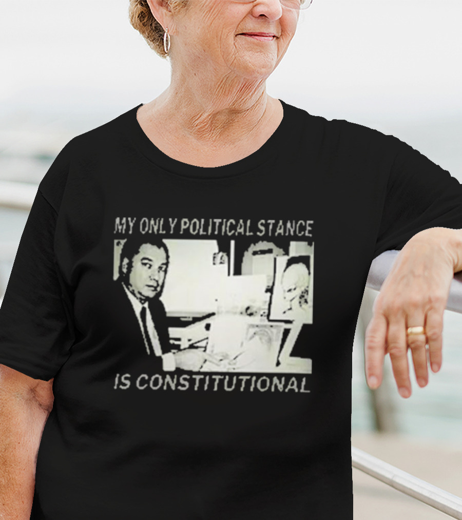 Bill Cooper My Only Political Stance Is Constitutional Office Desk Scene T-Shirt