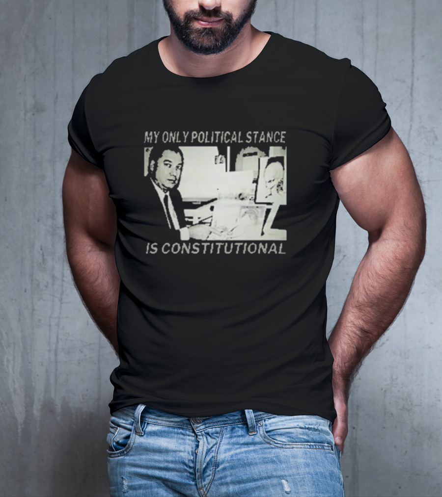 Bill Cooper My Only Political Stance Is Constitutional Office Desk Scene T-Shirt