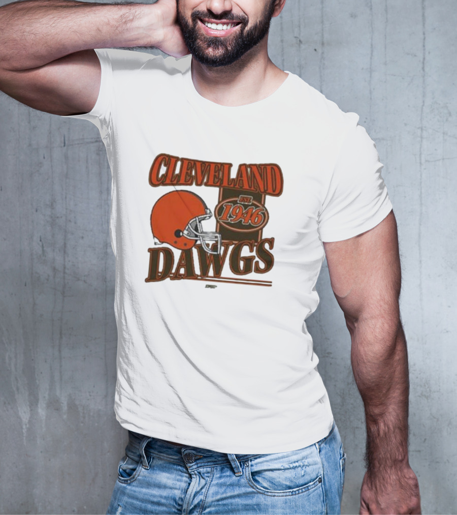 Cleveland Dawgs Est 1946 Football Helmet T-Shirt