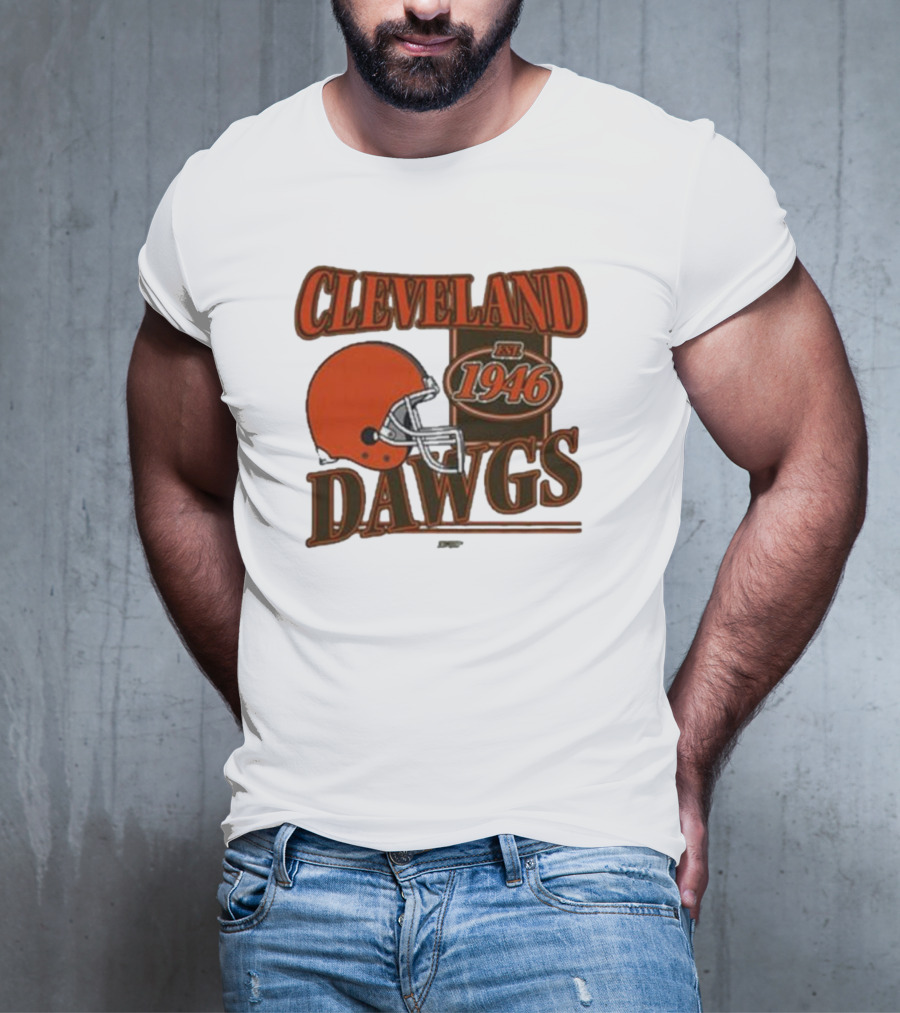 Cleveland Dawgs Est 1946 Football Helmet T-Shirt