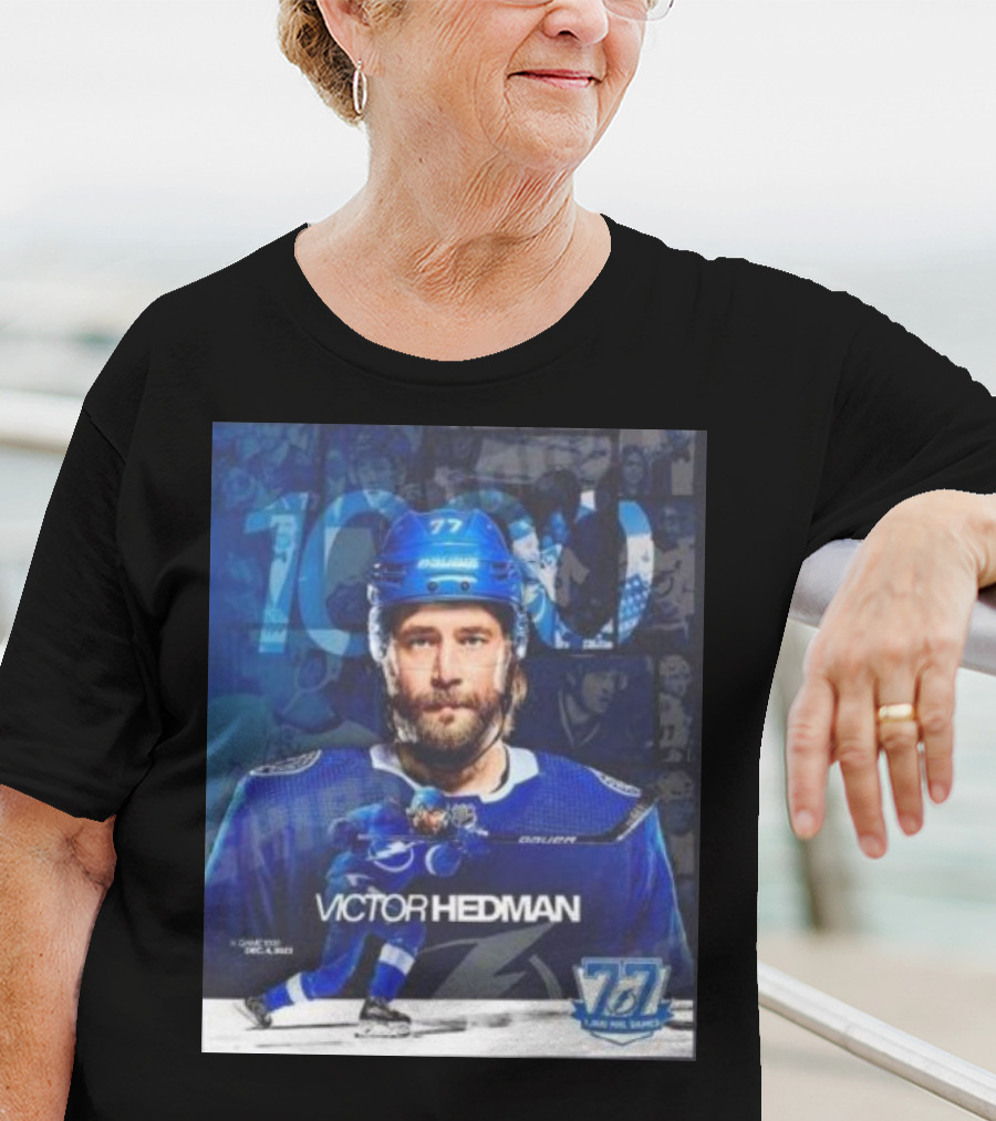 Victor Hedman 1000 NHL Games Milestone T-Shirt