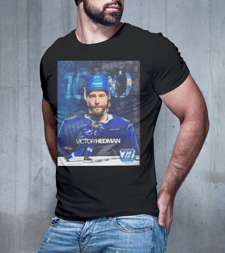 Victor Hedman 1000 NHL Games Milestone T-Shirt