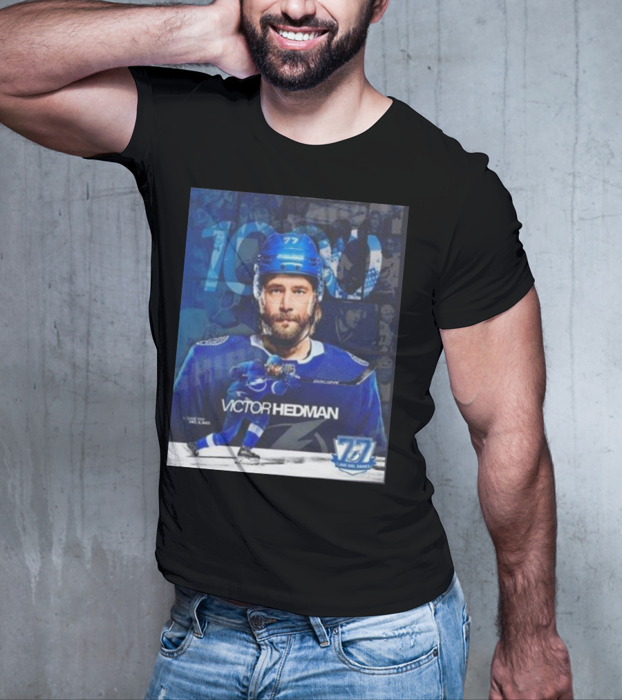Victor Hedman 1000 NHL Games Milestone T-Shirt