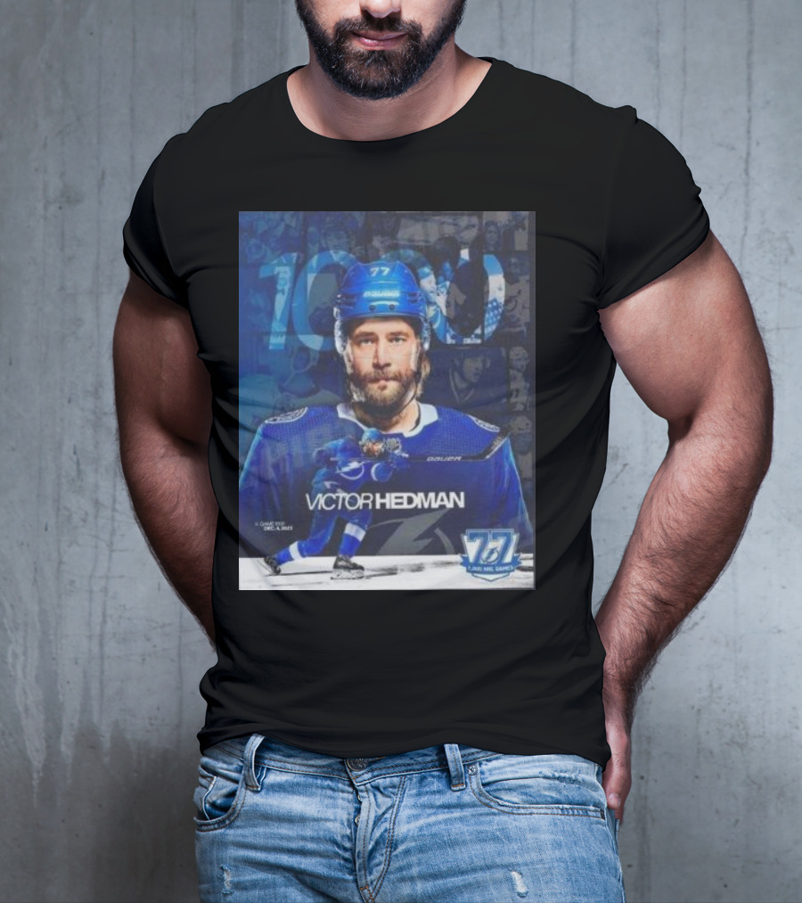 Victor Hedman 1000 NHL Games Milestone T-Shirt
