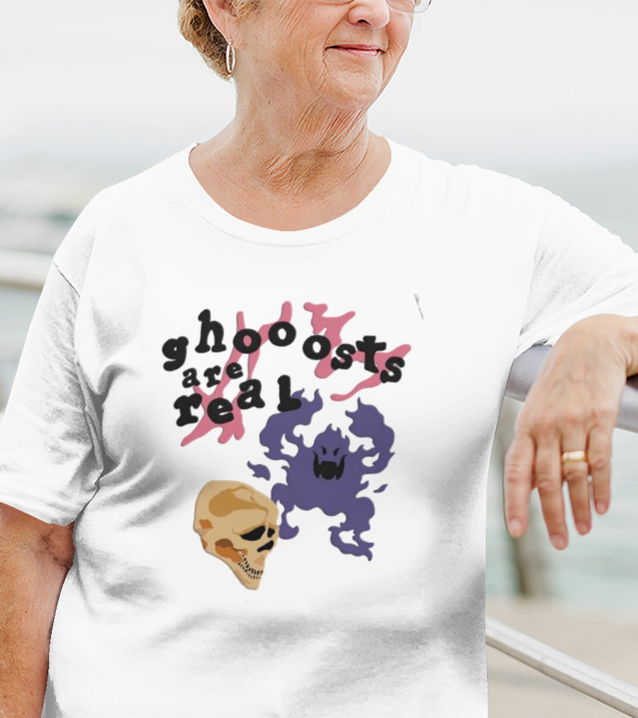 Ghoooosts Are Real Skull Purple And Pink T-Shirt