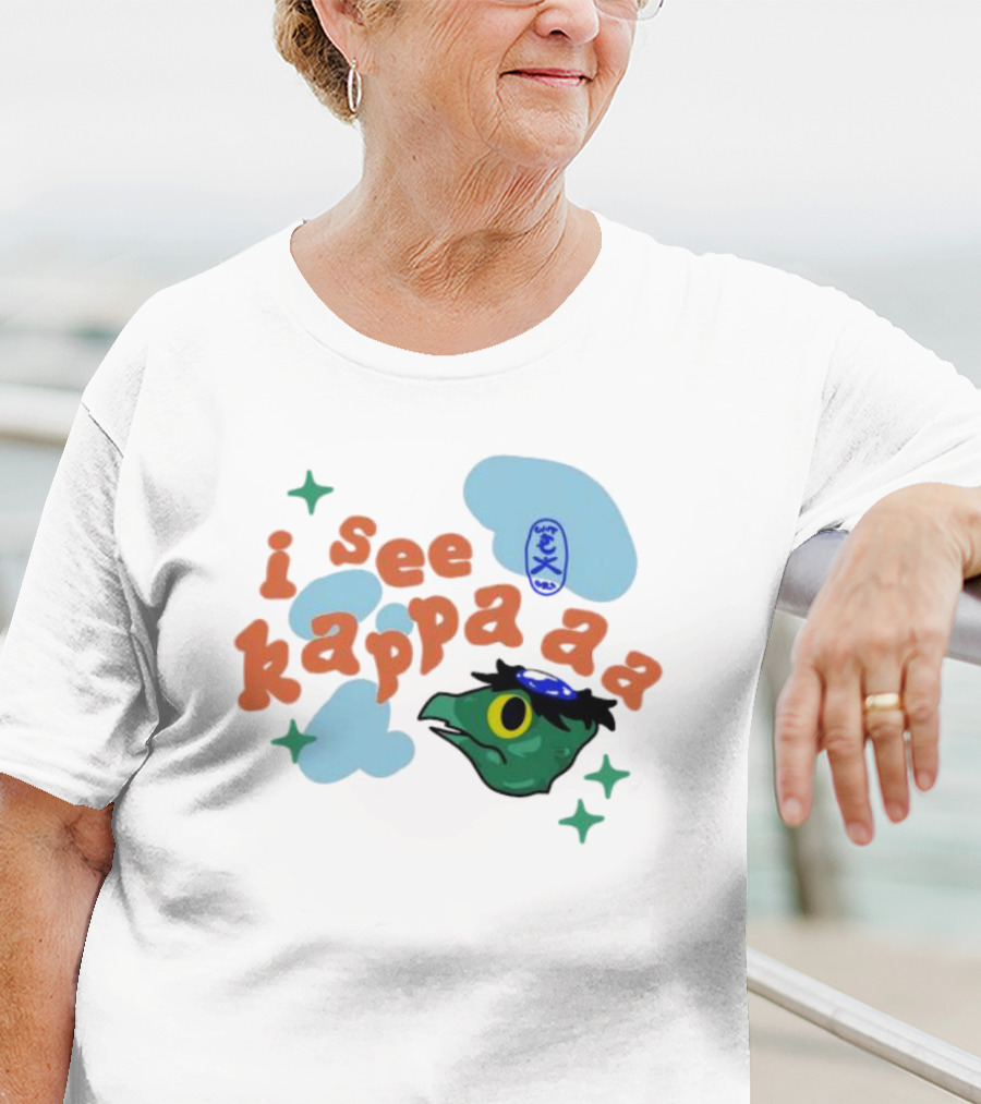 I See Kappaaa Cloud And Kappa Illustration Floating Elements T-Shirt