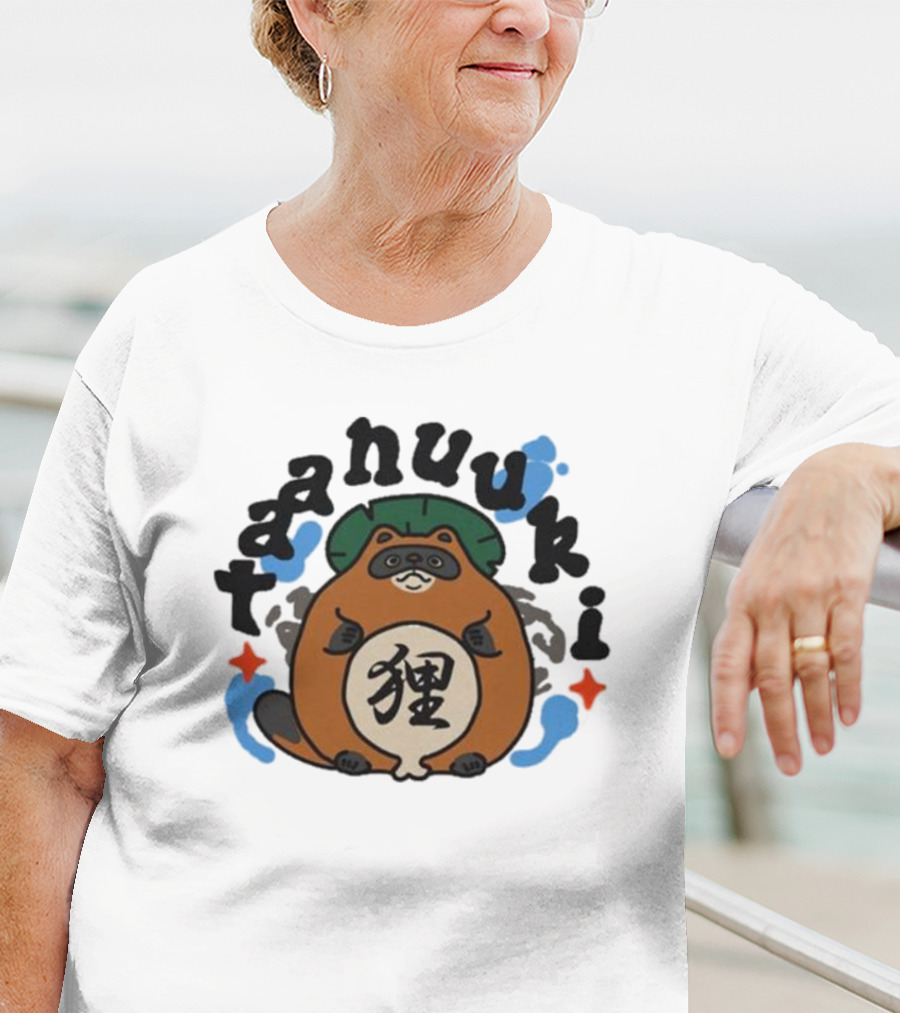 Tanuki Lucky Cat Kanji T-Shirt