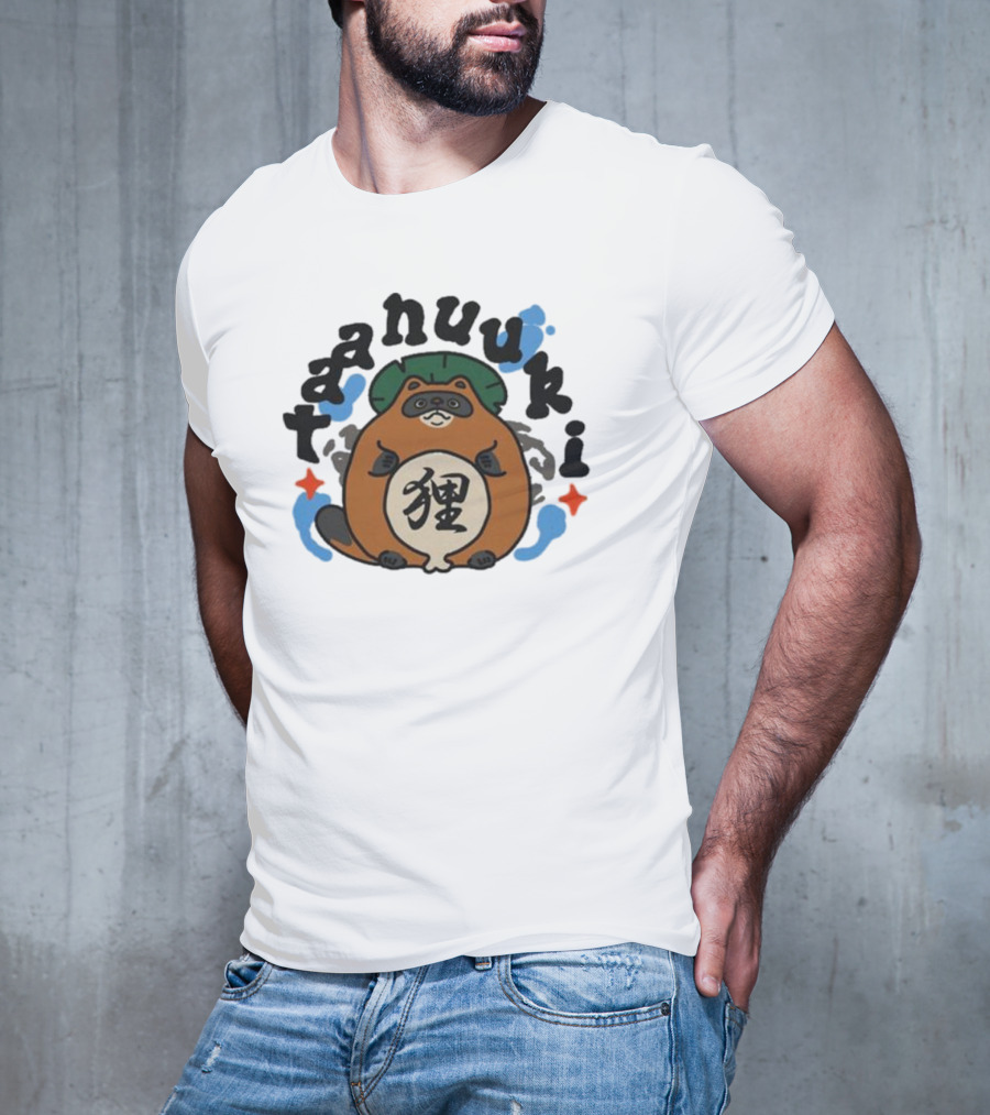 Tanuki Lucky Cat Kanji T-Shirt