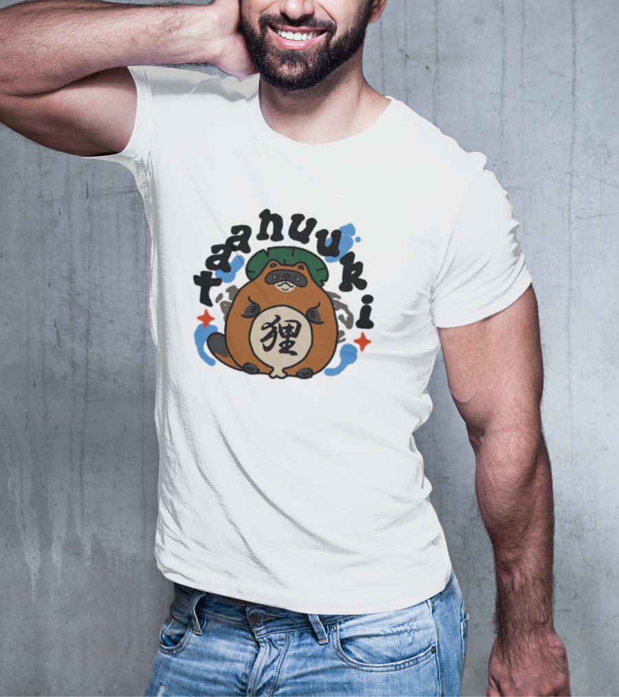 Tanuki Lucky Cat Kanji T-Shirt