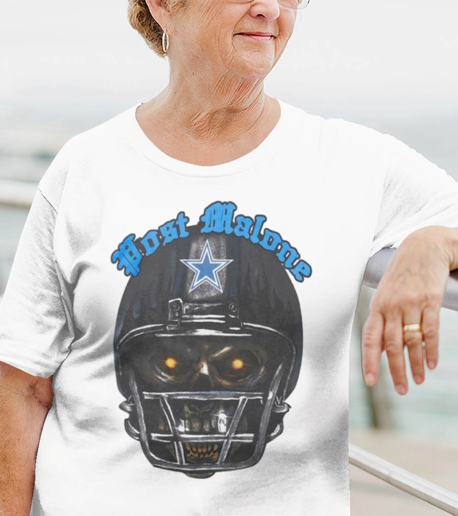 Post Malone Dallas Cowboys Helmet Skeleton With Star T-Shirt